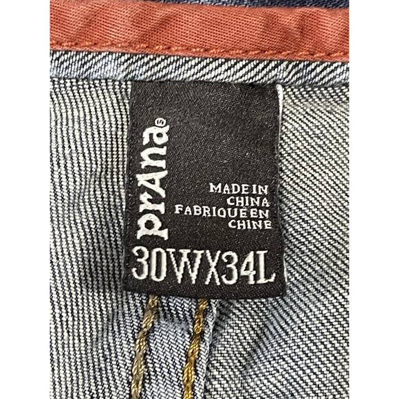 Prana Bridger Jeans Men’s 30x31.5 (Tag 30x34) Slim Fit Organic Cotton Denim - Picture 11 of 13